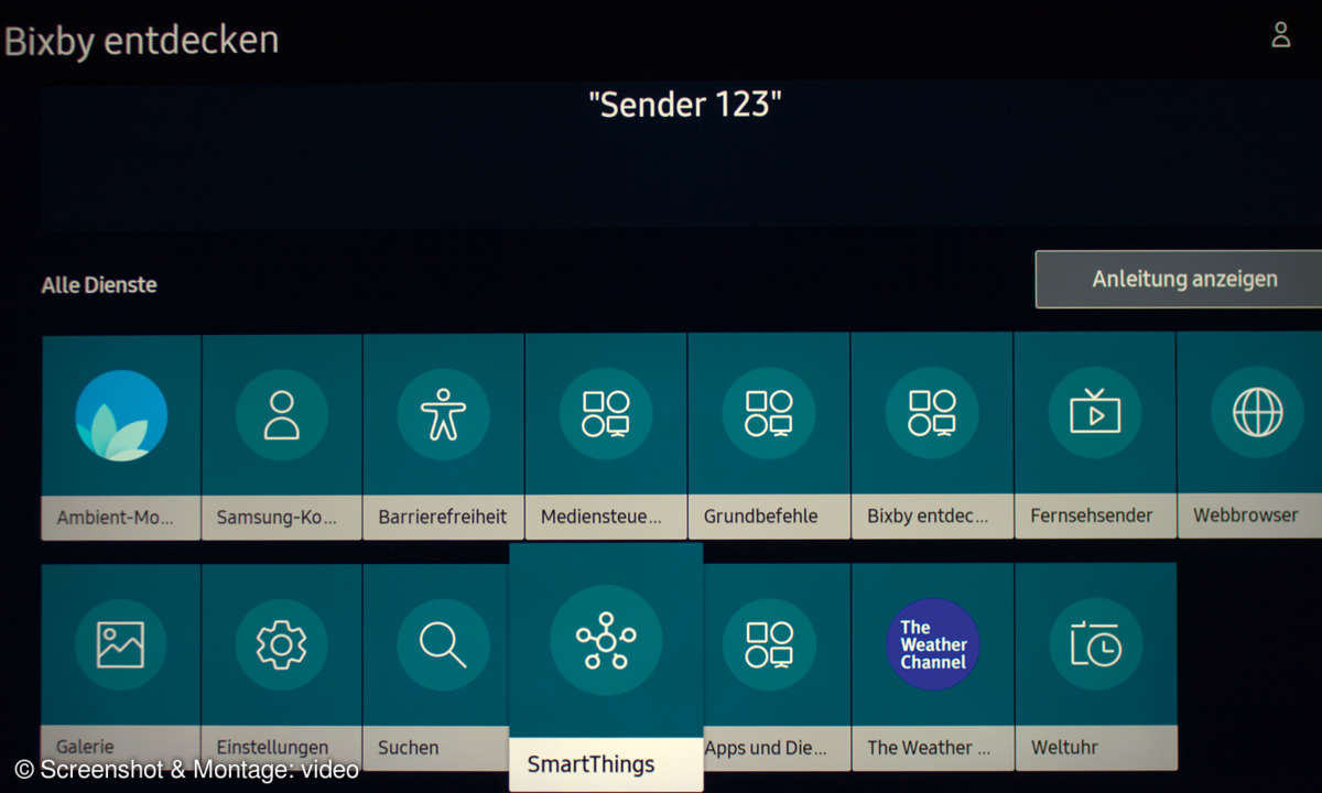 Samsung GQ82Q950R im Test - Screenshot Sprachsteuerung