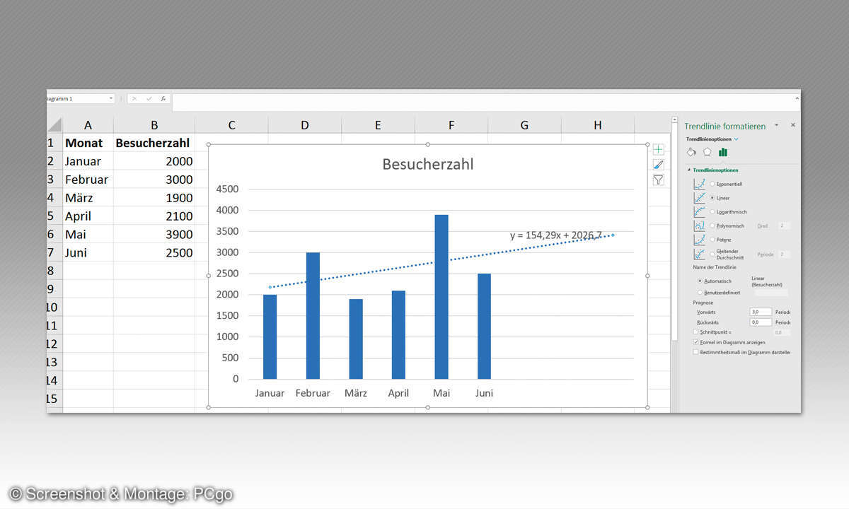 Excel: Brillante Diagramme erstellen - Prognose erstellen Tipp 9