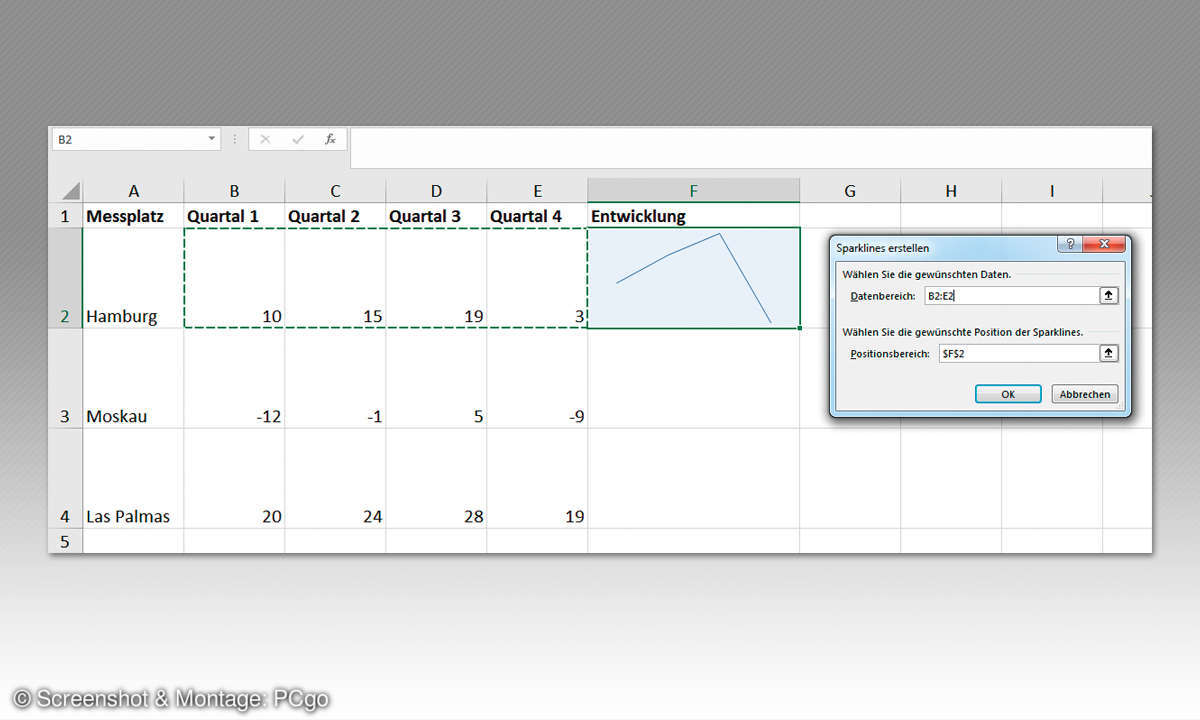Excel: Brillante Diagramme erstellen - Sparkline Tipp 11