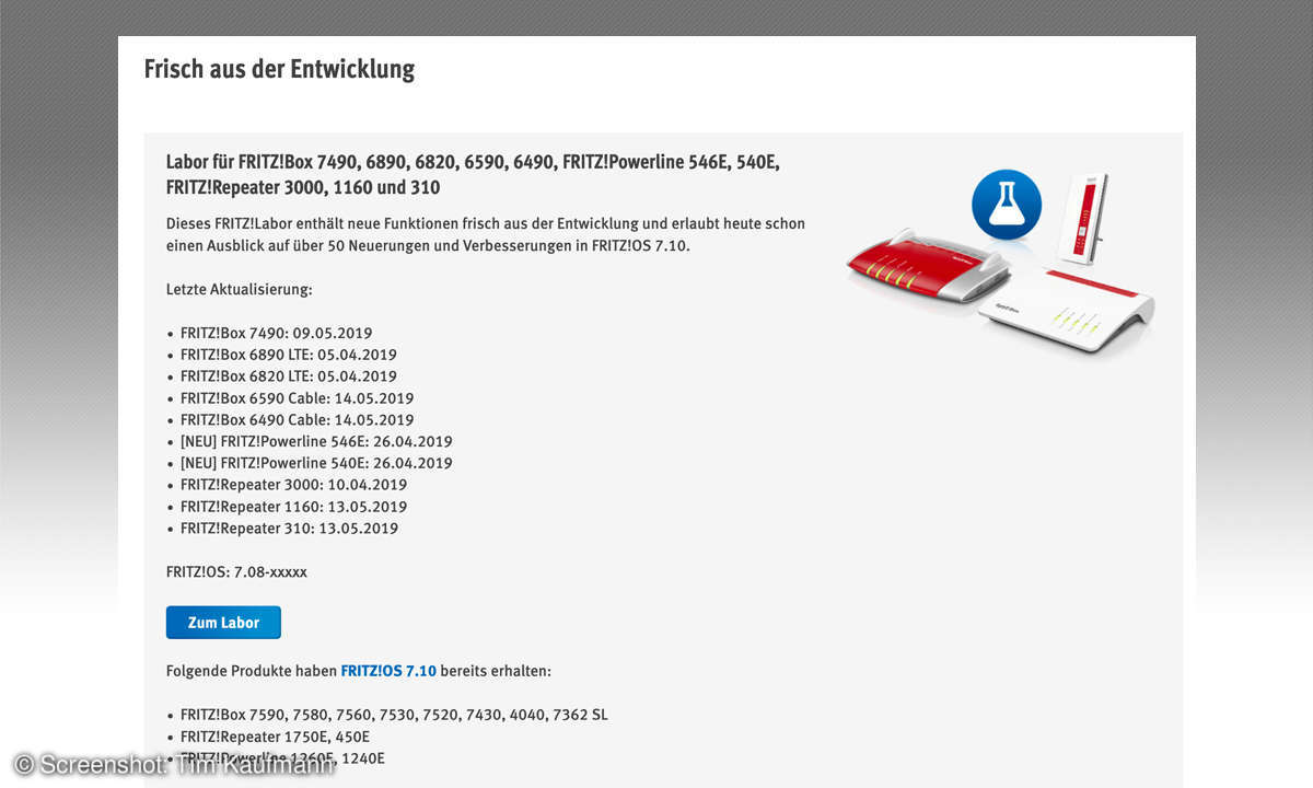 Fritzbox: Labor installieren