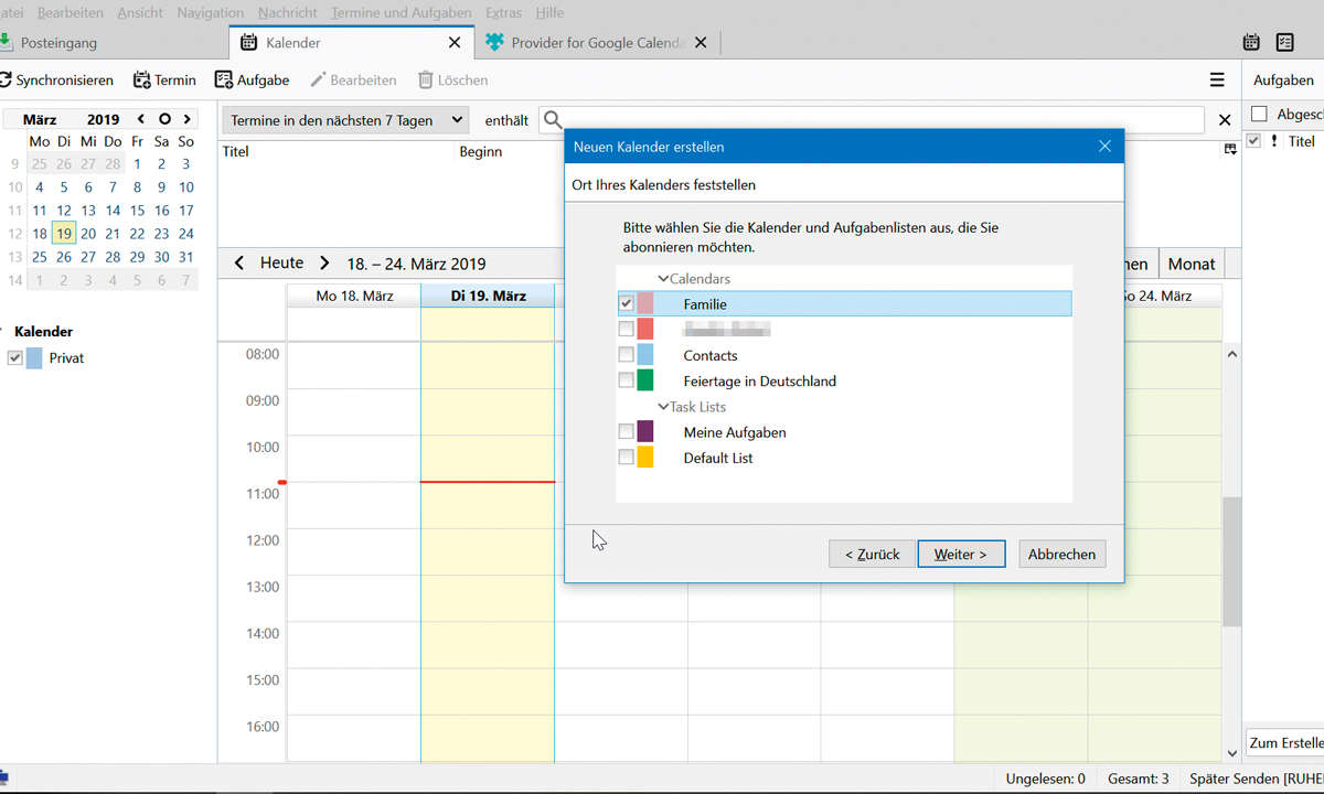 Google Calendar: Kalender in Thunderbird synchronisieren