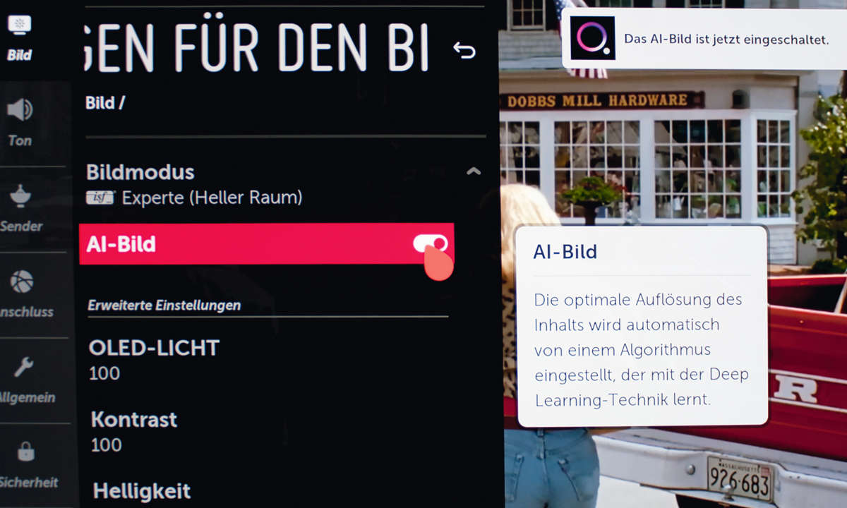 LG OLED65C9 im Test AI-Bild