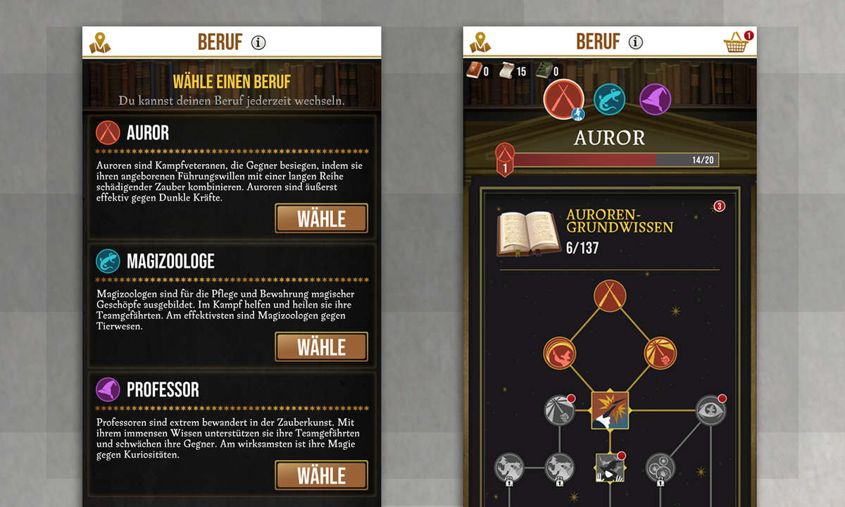 wizards unite berufe