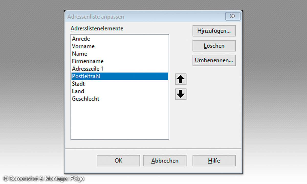 OpenOffice Writer: 3. Serienbrief - Adresslistenelemente