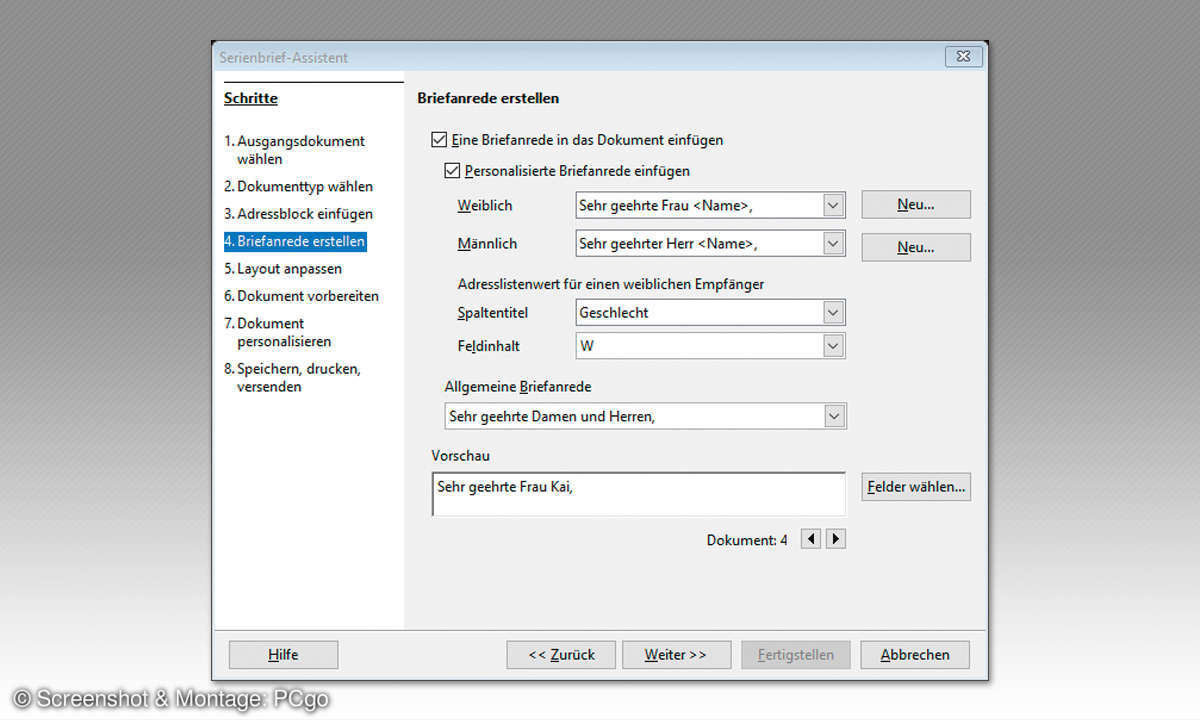OpenOffice Writer: 6. Serienbrief - Briefanrede