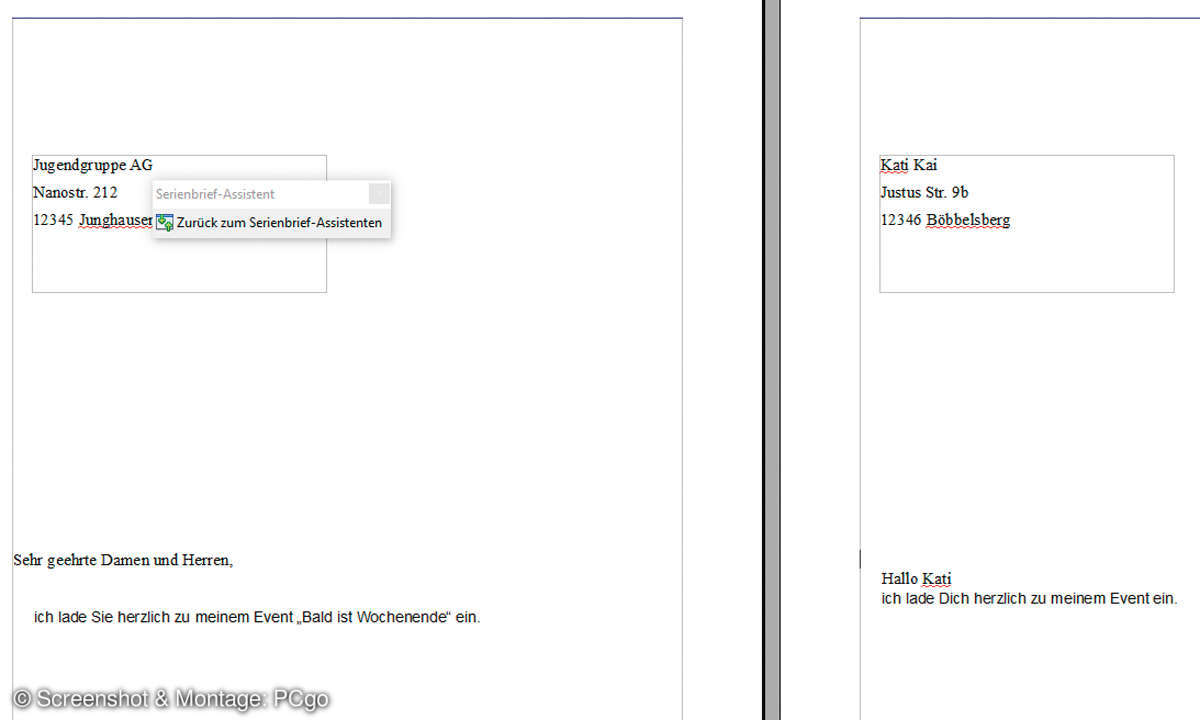 OpenOffice Writer: 9. Serienbrief - Ergebnis anpassen