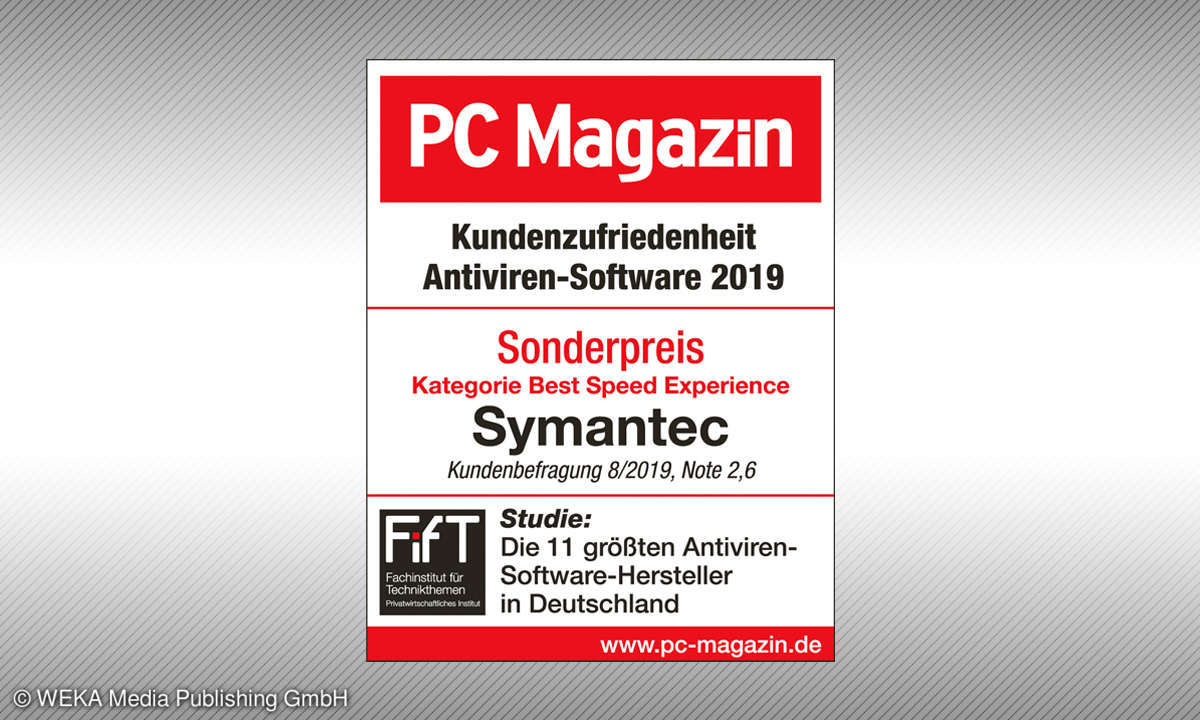 AV-Suiten-Kundenbarometer 2019: Sonderpreis Best Speed Experience - Symantec