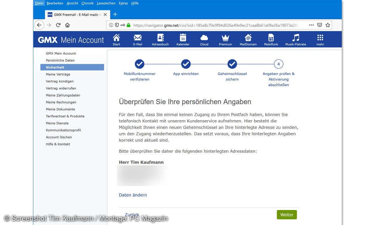 2-Faktor-Authentifizierung bei GMX und Web.de einrichten: 11. Schritt