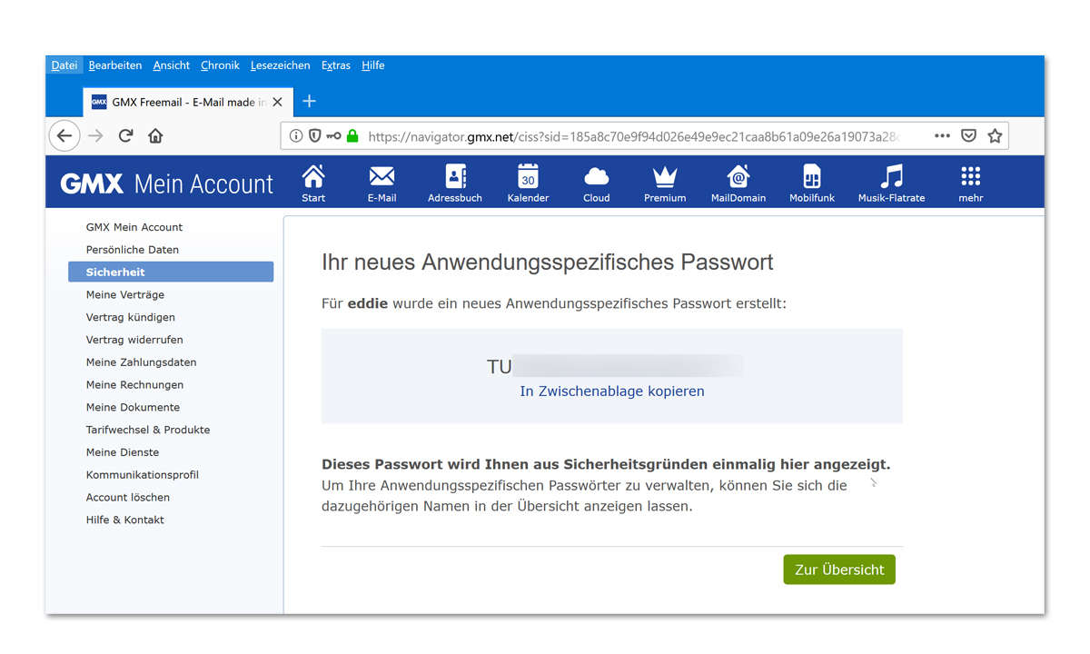 2-Faktor-Authentifizierung bei GMX und Web.de einrichten: 14. Schritt