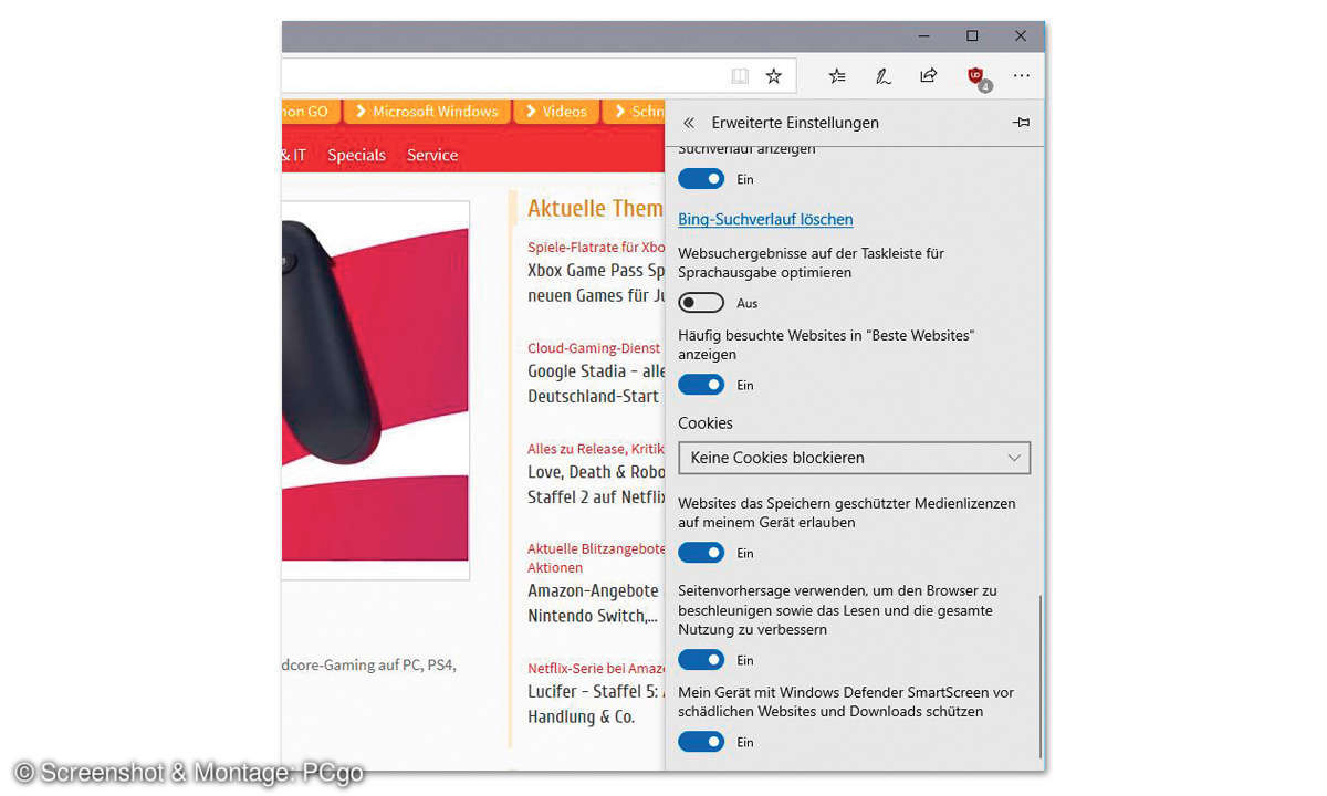 Google Chrome vs. Firefox, Opera & Edge: Edge Screenshot