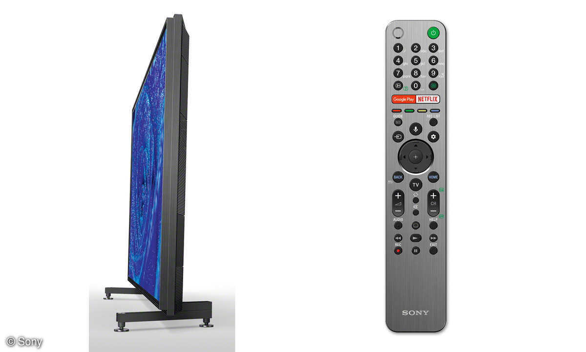 Sony KD-85ZG9 im Test - Seitenansicht & Fernbedienung