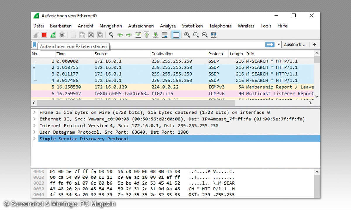 Open-Source: Kostenlose Software Alternativen - Screenshot WireShark