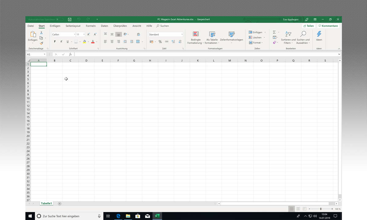 Excel-Aktienkurse importieren und abrufen