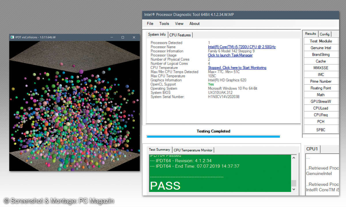PC-Probleme beheben: Die CPU als Fehlerquelle - Intel-CPU-Diagnose Screenshots
