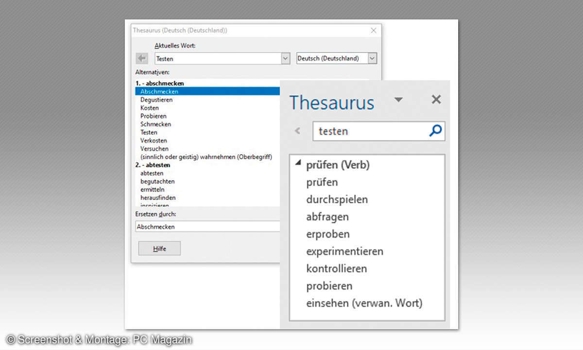 Arbeitserleichterung in Office: 4. Thesaurus