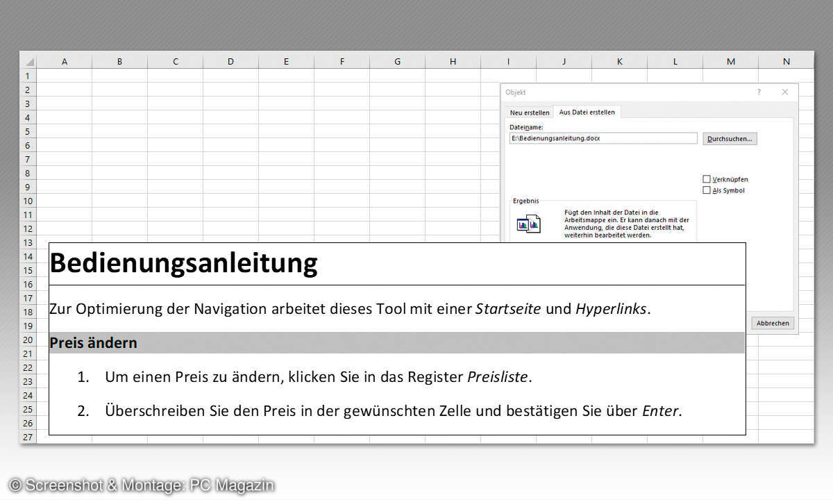Arbeitserleichterung in Office: 7. Texte in einer Tabellenkalkulation zur Verfügung stellen