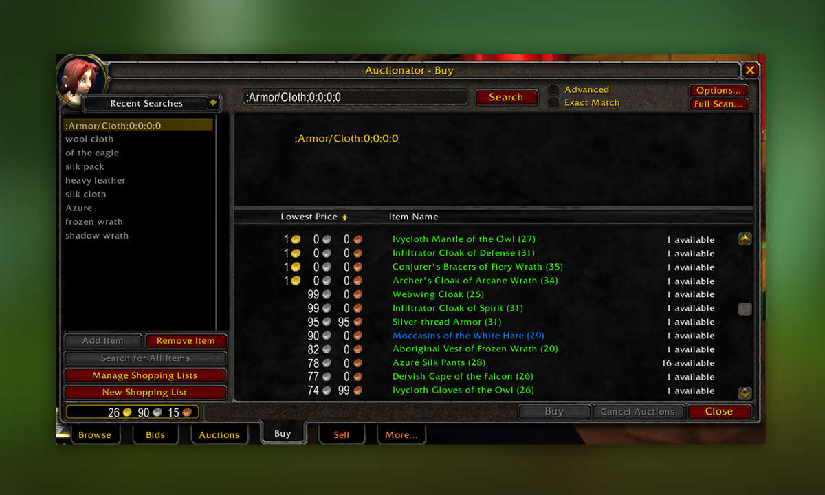 WoW Classic Addon Auctionator
