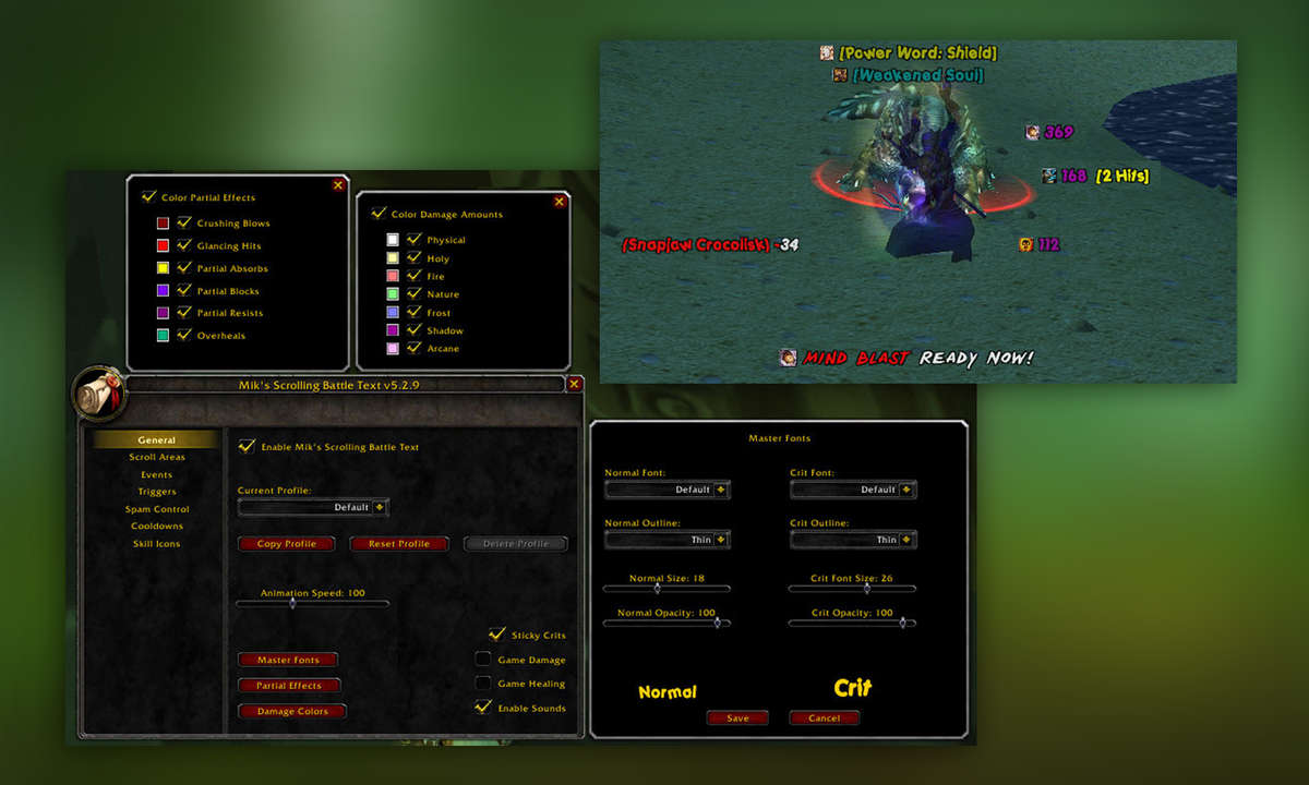 WoW Classic Addon MikScrollingBattleText