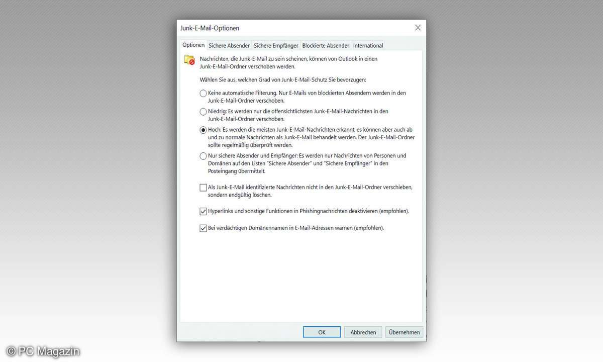 Outlook Spamfilter