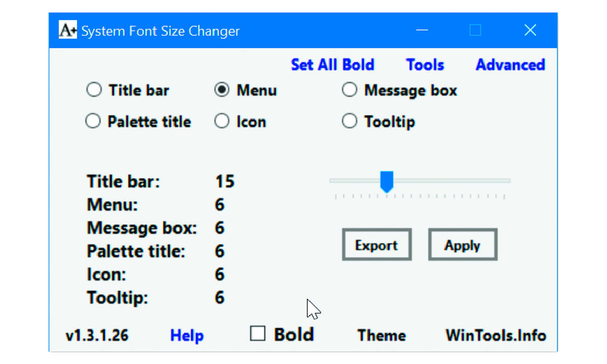 System font size changer
