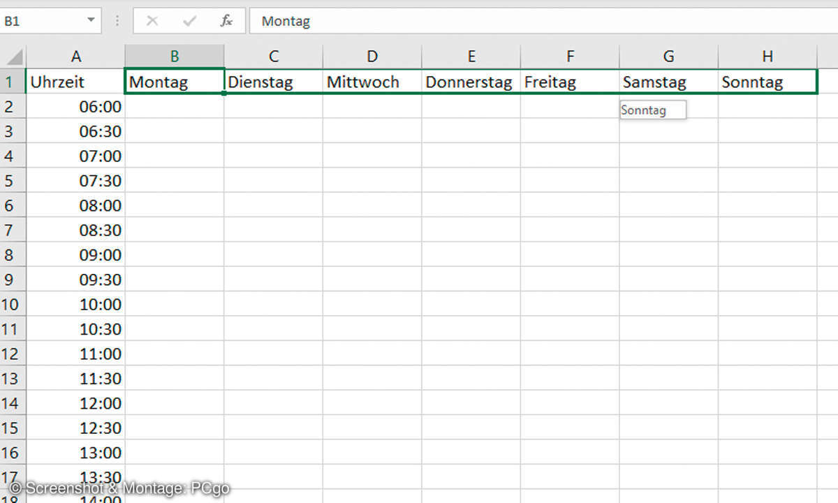 Excel: So erstellen Sie einen StundenplanExcel: So erstellen Sie einen Stundenplan - Auto-Ausfüllfunktion