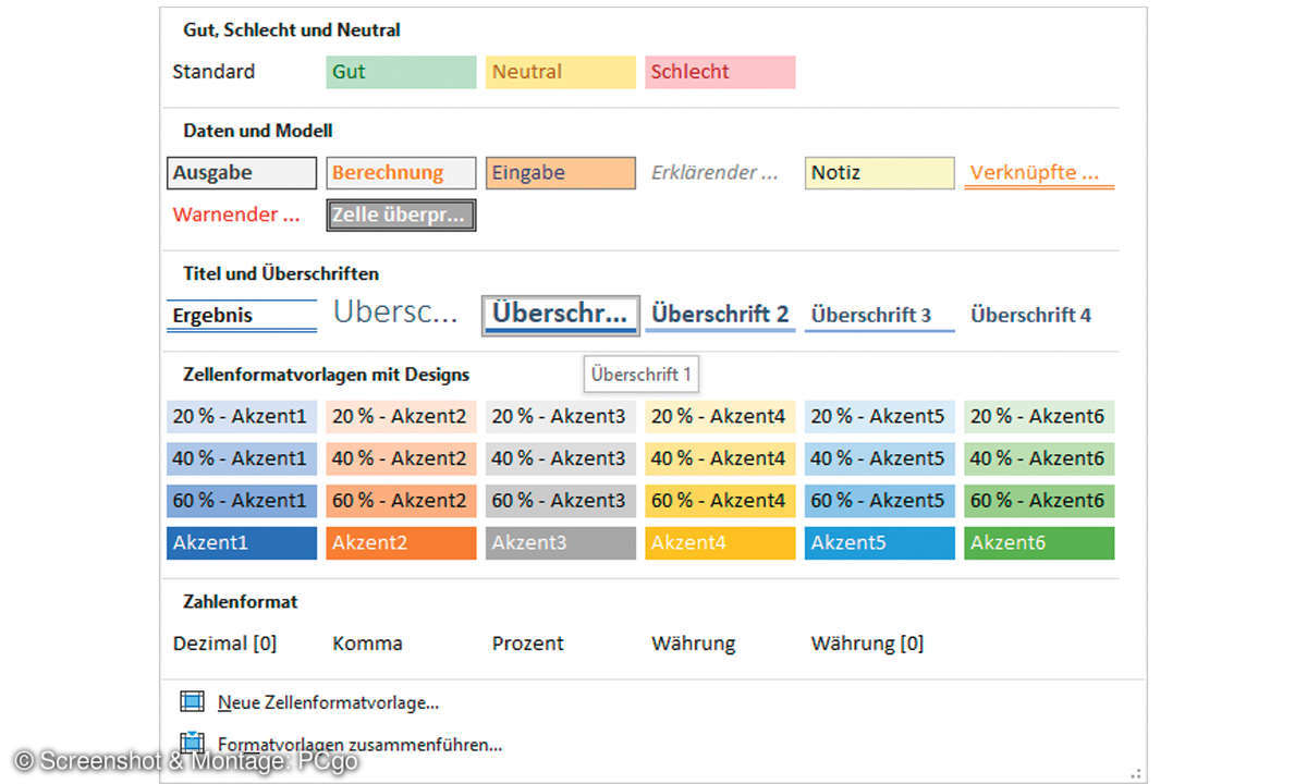 Excel: So erstellen Sie einen Stundenplan - Formatvorlagen