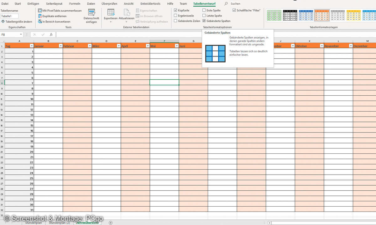 Excel: So erstellen Sie einen Stundenplan - Tabellenvorlage