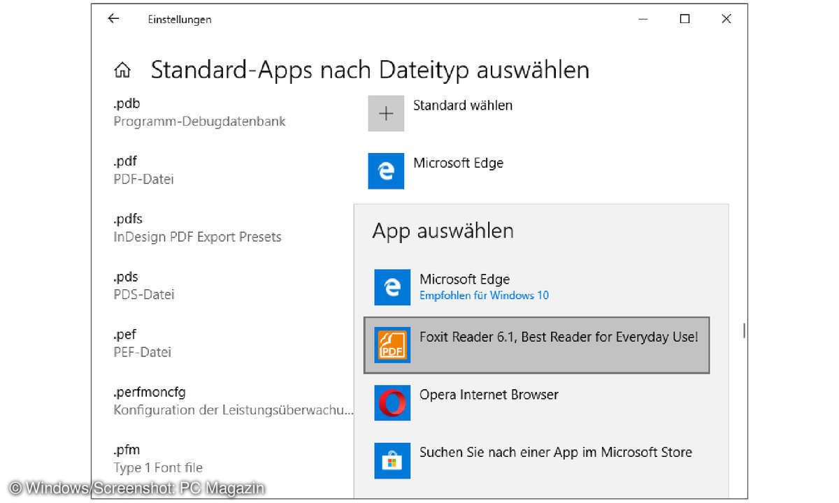 Dateityp Zuordnungen