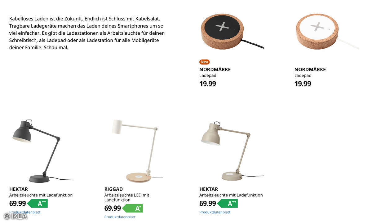 Kabelloses Laden IKEA