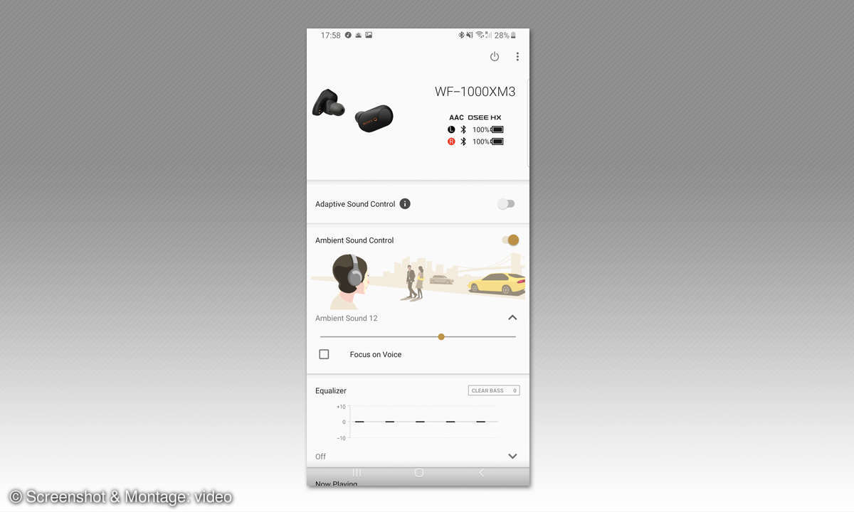 Sony WF-1000XM3 im Test: Screenshot