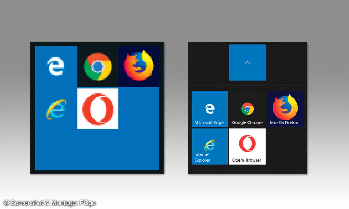 Windows 10 optimal und komfortabel einstellen - Screen: Kacheln verschachteln