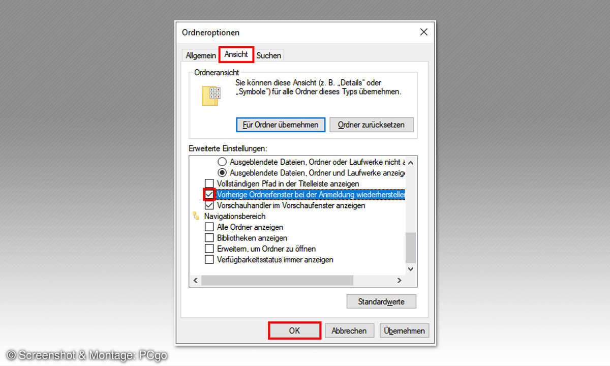 Windows 10 optimal und komfortabel einstellen - Screen Explorer Fenster nach Start autom. wieder öffnen