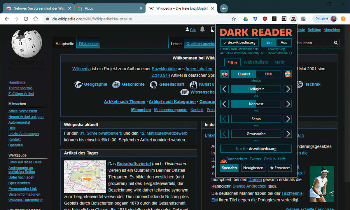 Top 10: Die besten Chrome Erweiterungen - Dark Reader