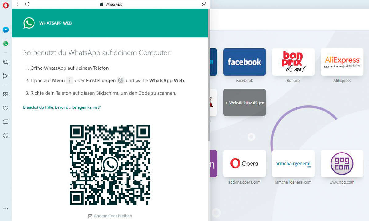 Browser-Vergleich: Opera Screen
