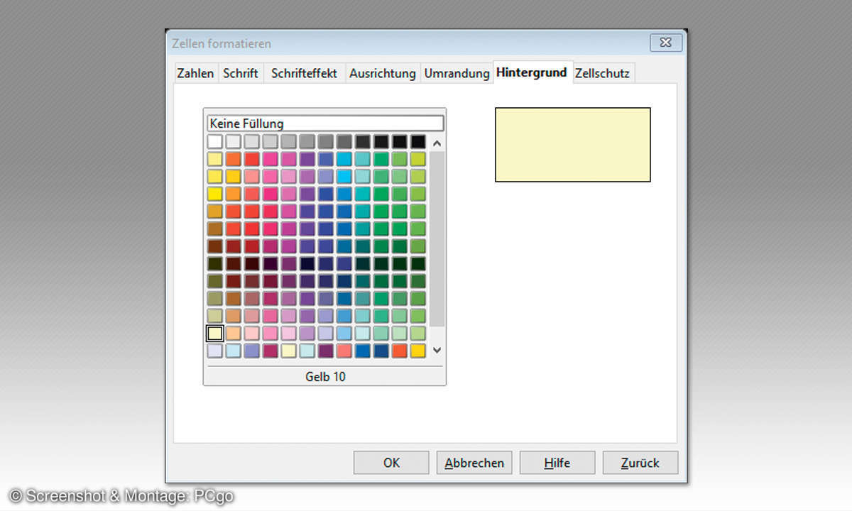 OpenOffice Calc: So erstellen Sie einen Wochenplan für Hausarbeiten - 7. Hintergrund formatieren