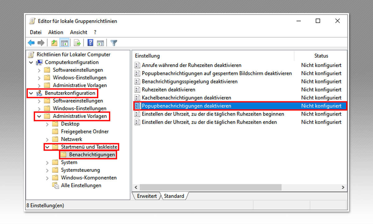 So deaktivieren Sie Pop-up-Benachrichtigungen - Screenshot 1