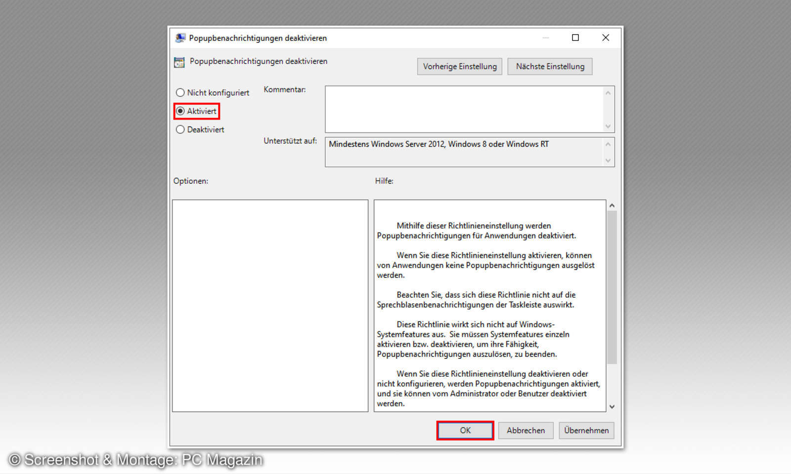So deaktivieren Sie PopupBenachrichtigungen connectliving