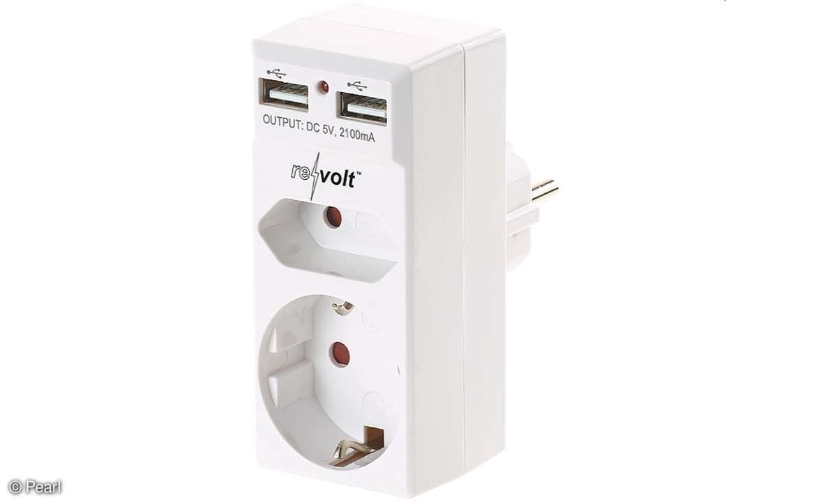 2-fach-Steckdose und 2-fach-USB-Netzteil