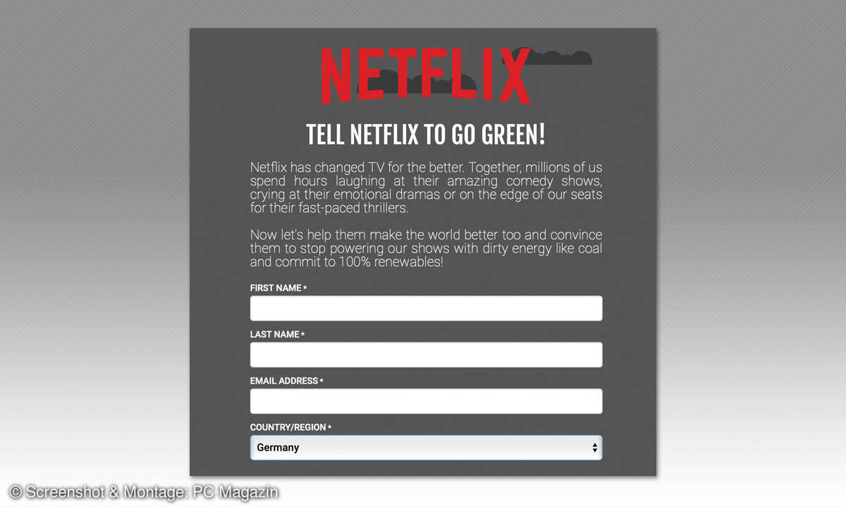 Klimafreundlicher PC: Greenpeace Netflix Petition