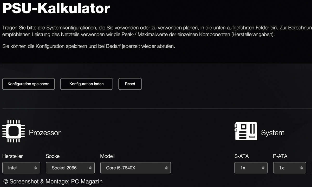 Klimafreundlicher PC: PSU-Kalkulator