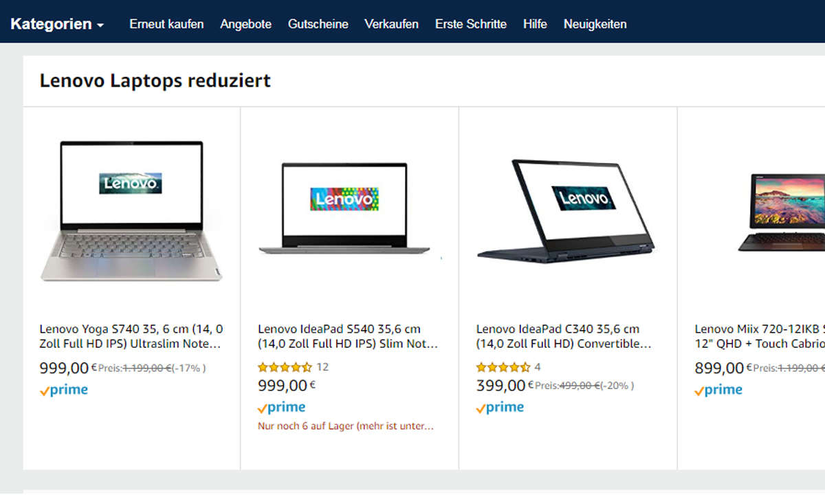 Lenovo-Notebooks im Angebot