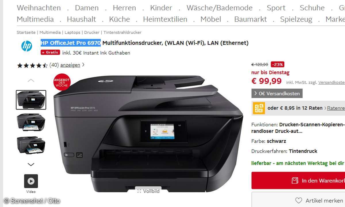 HP OfficeJet 6970 bei Otto im Angebot