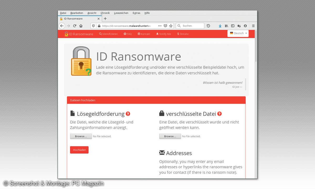 Ransomware: ID Ransomware Screen Shot