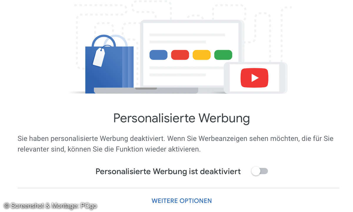 Sichere Google Einstellungen: Personalisierte Werbung