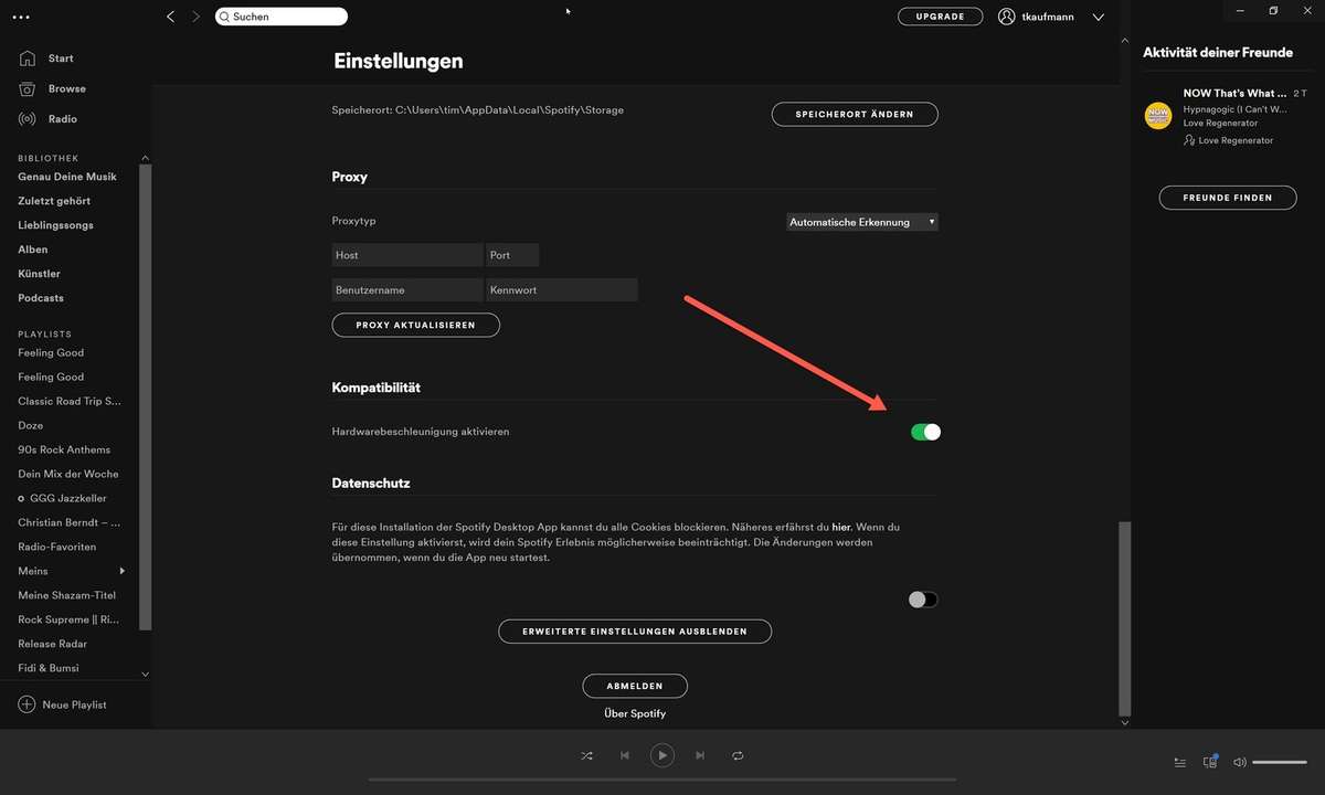 spotify ruckelt