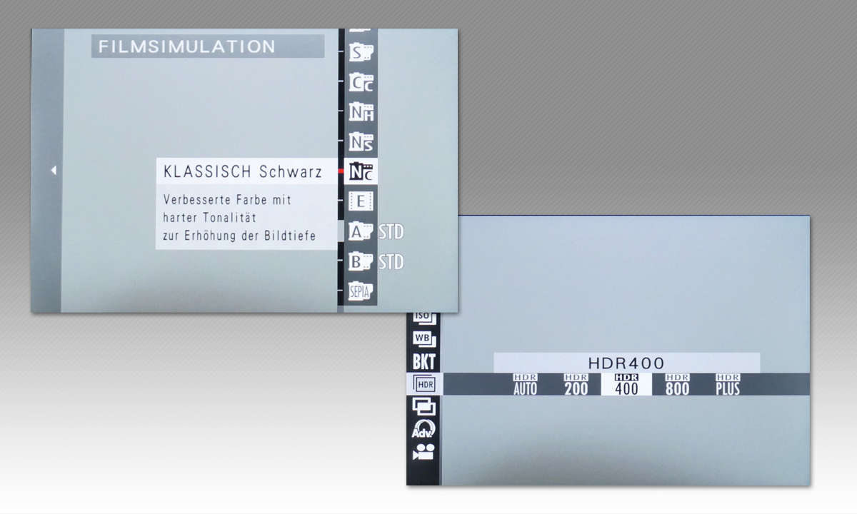 Fujifilm X-Pro3 im Test: Einstellungen Menü Screenshots
