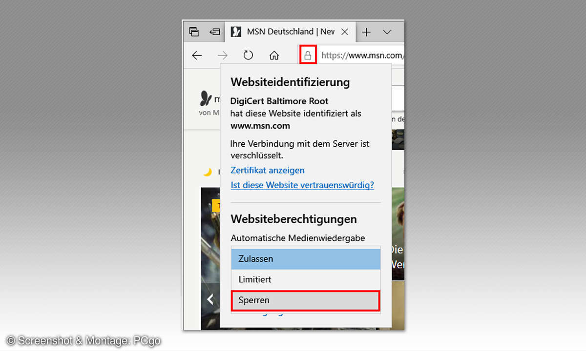 Edge-Browser: Automatische Medienwiedergabe deaktivieren - Website