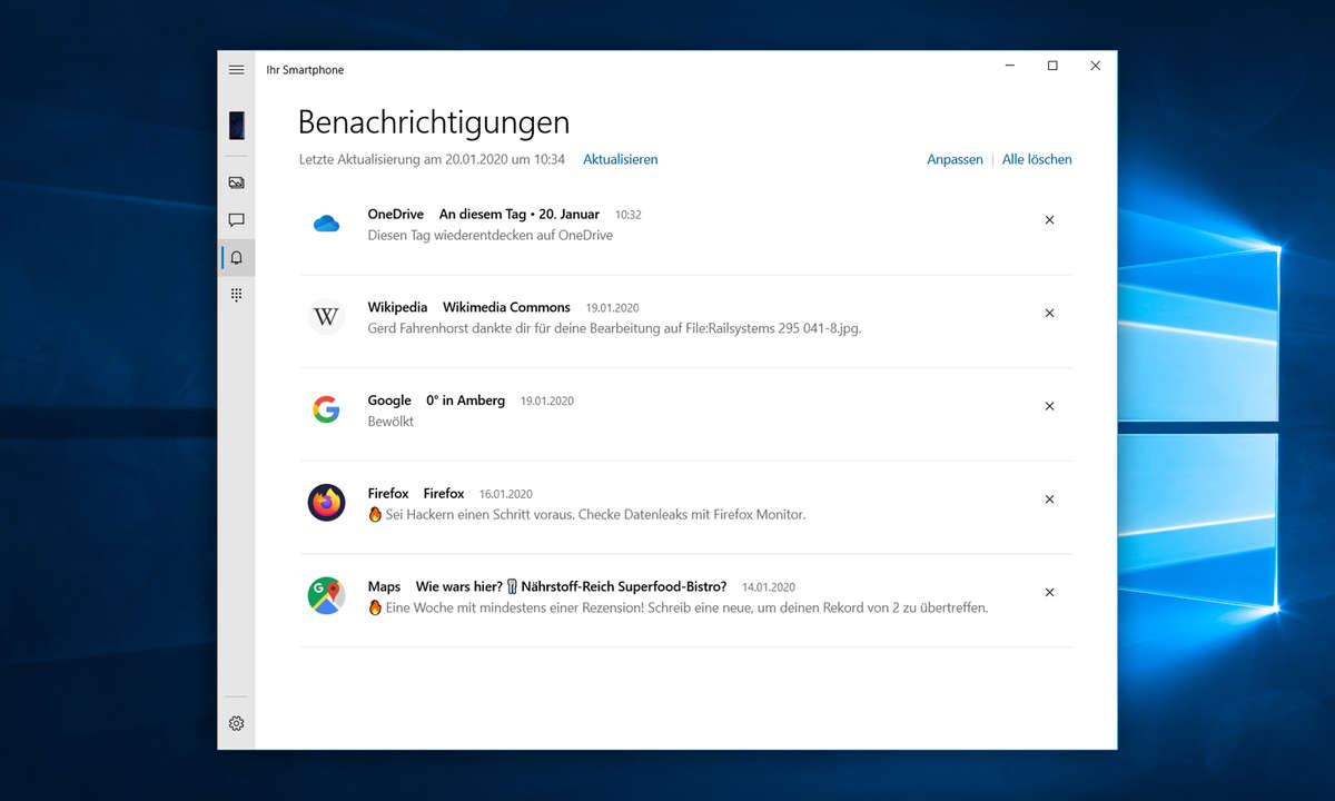 windows 10 ihr smartphone app