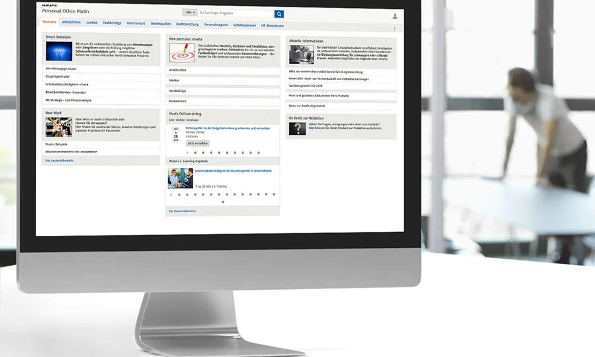 Haufe Personal Office Platin Startbildschirm