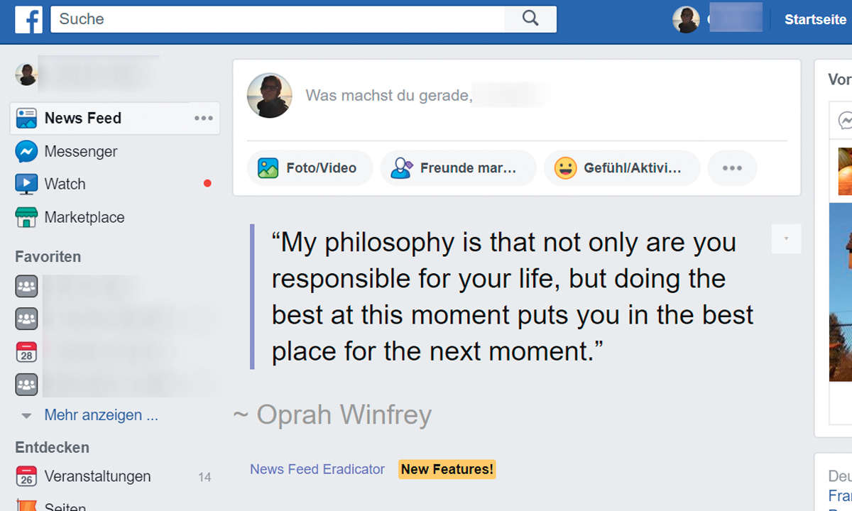 Tipps zur digitalen Entgiftung am PC - News Feed Eradicator for Facebook